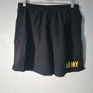 US Army Shorts Physical Fitness Uniform Trunks Size M - Black Pockets